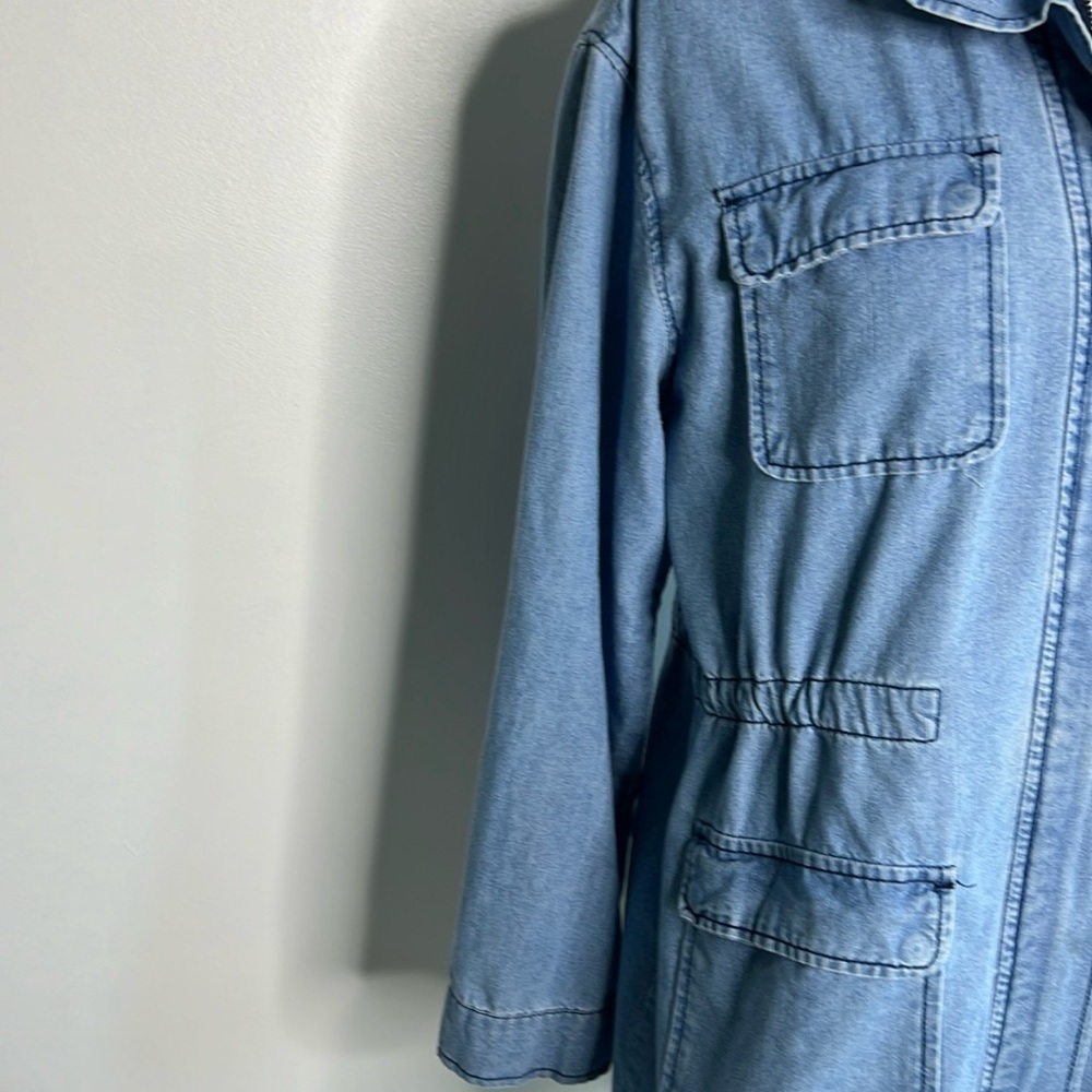 1 Sunset Lane lightweight denim utility jacket size large - Picture 3 of 10